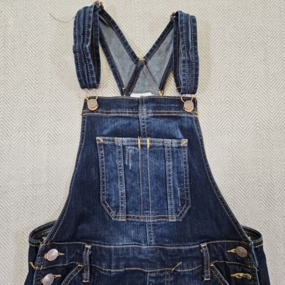 Jordache Denim Overalls Juniors Size S Shortalls Y2K 90's Distressed Blue Cuffs - Picture 6 of 9